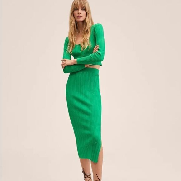 Mango Green Co-Ord Set New Skirt Cardigan - Picture 10 of 13